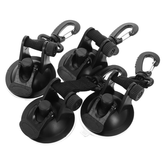 Hytrove Suction Cup Hook Black 4 Pcs For Car Camping And RV Awning