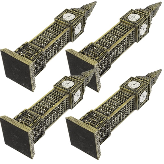 Zehuanyu 4 Pcs Statue Model Big Ben Real Clock Tower London Ancient Sculpture Craft