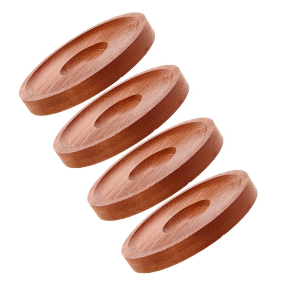 4pcs Rotatable Whiskey Glasses Coaster Wood Spinning Cups Round Saucers for Bourbon Cocktails Tumbler Crystal Glass