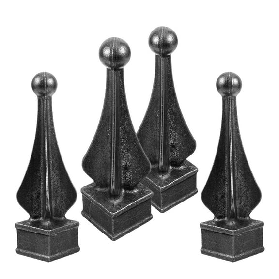Hytrove Fence Post Finials Black For Homeowners Weldable Installation 4Pcs