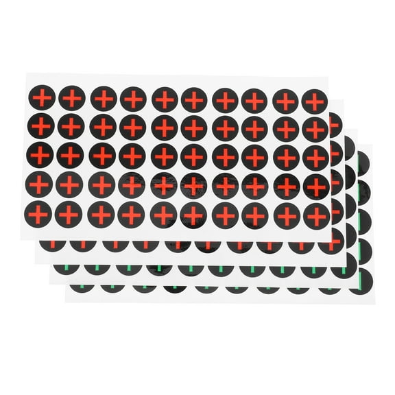 4 Sheets of Warning Decal Machinery Safety Stickers Self Adhesive Polarity Battery Label Stickers
