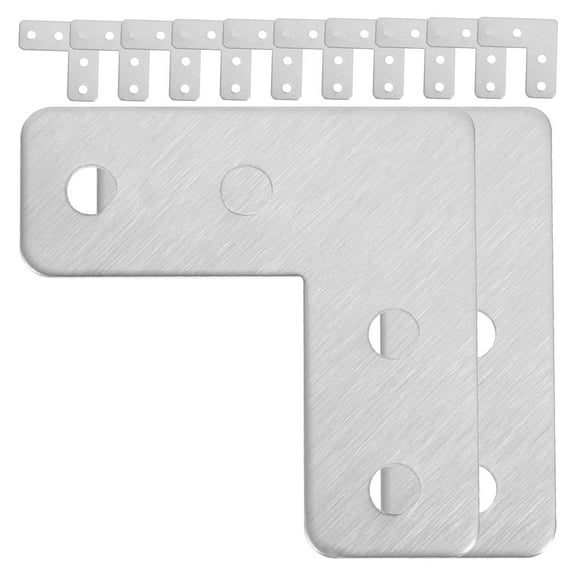 EXHUMKY Stainless Steel L Bracket Corner Brace for Home Use, Durable, Foldable, Silver, 40Pcs