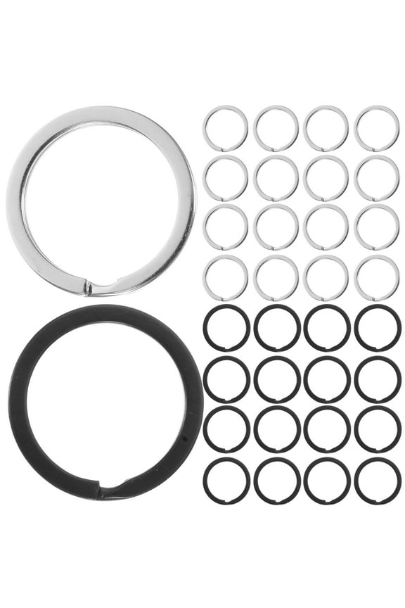40pcs Heavy Duty Metal Split Key Rings For Keychains Car Key Buckles And Crafts Round Flat Rings Metal Ring Key Accessory