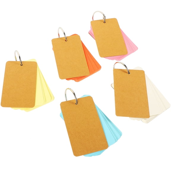 Zehuanyu  5 Books Binder Rings for Flash Cards Word Memory Student