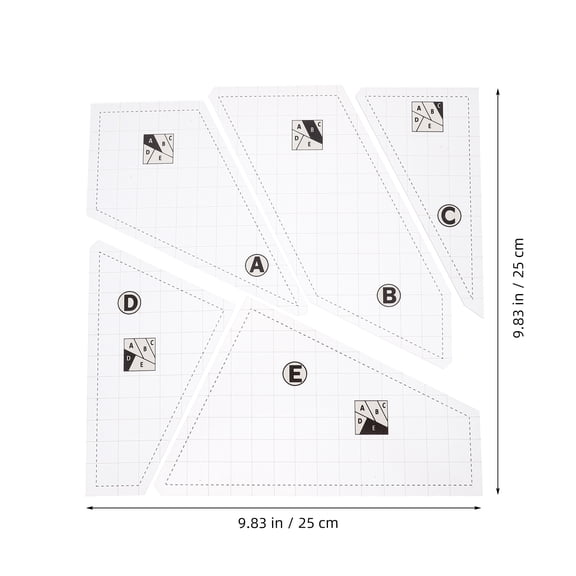 5pcs Quilting Template Set Acrylic Templates for Quilting Sewing Machine Ruler DIY Hand Patchwork Quilt Templates Ruler for Craft