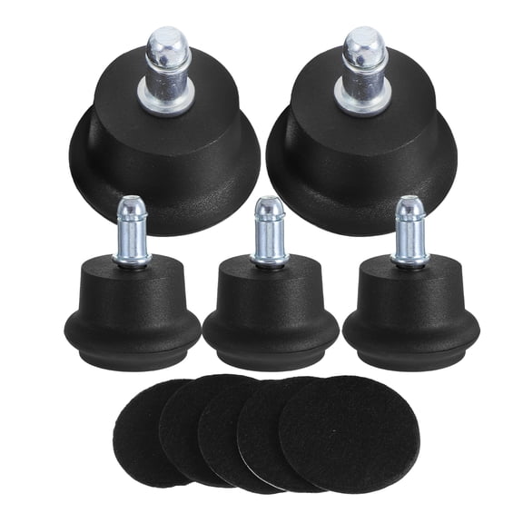 Zehuanyu 5 Pcs Mission Pulls Fixed Casters Office 5.90X5.10X5.10CM Black
