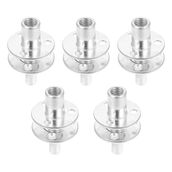 Zehuanyu 5 Sets Thicken Bedpost Connect Kit Sofa Feet Fastening Base Nut Silver