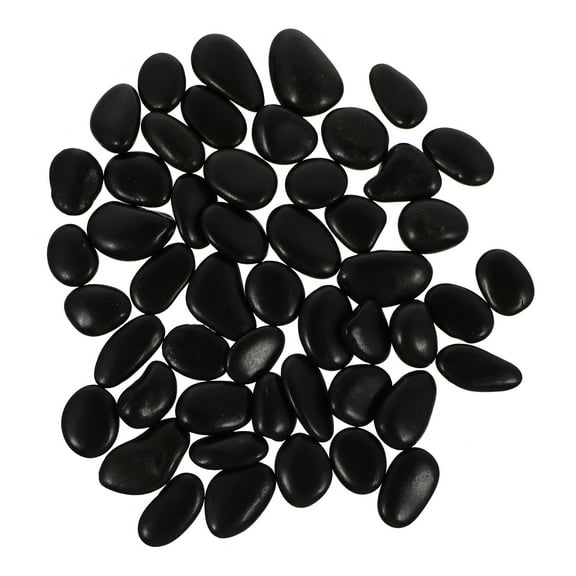 RENACLIPY Smooth Stones Black for DIY Use Cobblestone 50Pcs