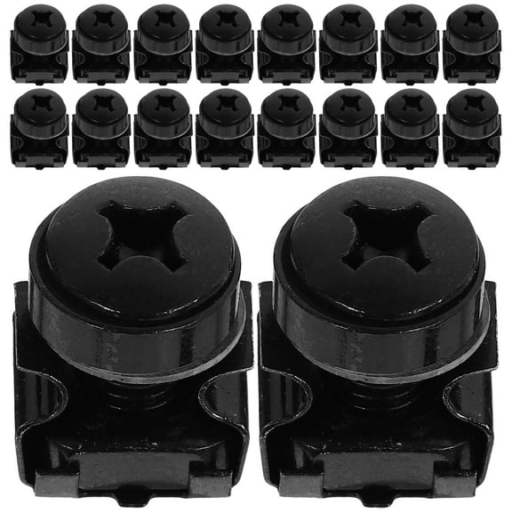 Zehuanyu 50 Pcs Rack Mount Screws and Insert Nuts Rivet Hardware Black