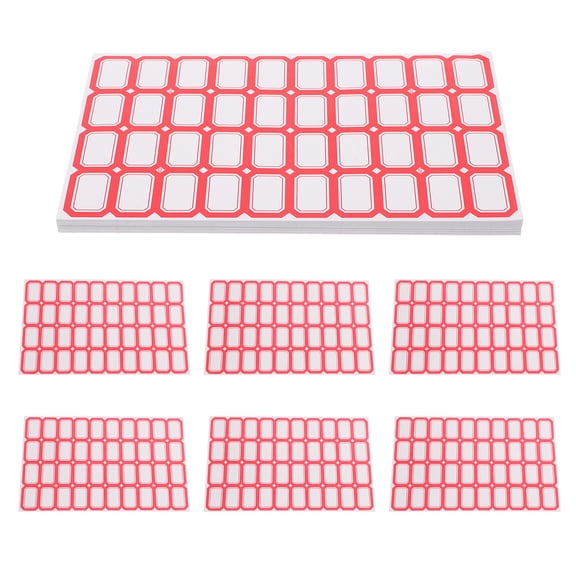 Zehuanyu 50 Sheets of Red Sticky Name Tags and Price Label Stickers for Exporting Tools Squeeze Use