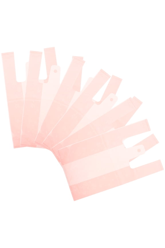 Pink Plastic Foldable Supermarket Shopping Tote for Home Use 50Pcs