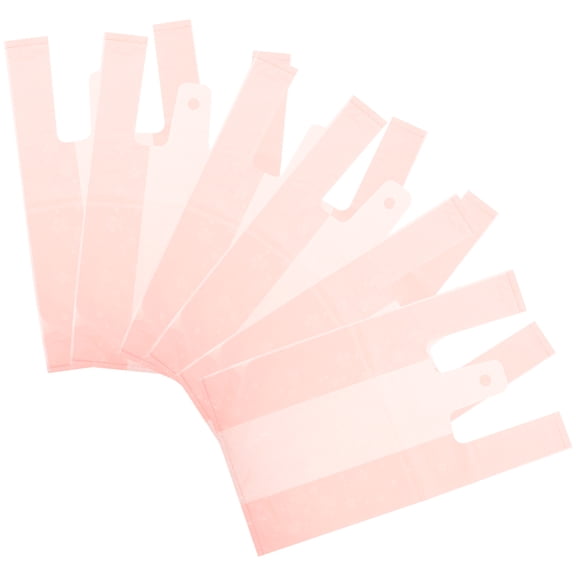 YOSADIER Pink Plastic Foldable Supermarket Shopping Tote for Home Use 50Pcs