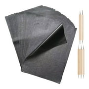 55pcs Black Carbon Transfer Paper with Dual Tip Tracing Pens for Accurate A4 Size Tracing and Craft Projects