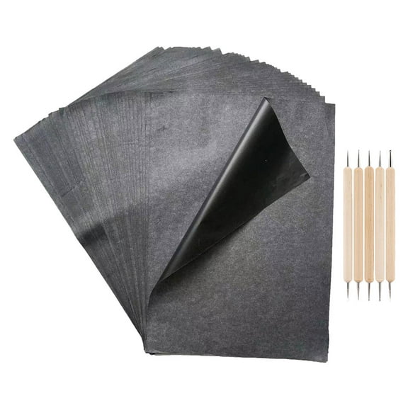Zehuanyu 55pcs Transfer Paper Transfer Copy Sheets A4 Carbon Transfer Paper and Tracing Pens for Wood Carving and Tracing Sketch Drawing