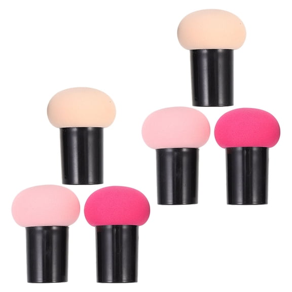 Zehuanyu  6 PCS Powder Sponge Foundation Brush Transparent Decoration Circular Nozzle
