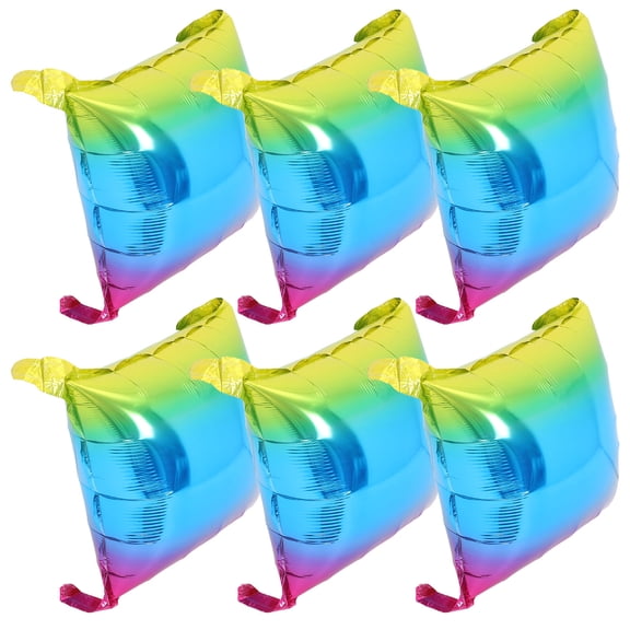 6pcs Square Shaped Foil Balloons Inflatable Party Decorations