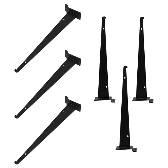 Zehuanyu 6 Pcs Console Car Heavy Duty Rack Shelf Bracket 32.00X8.00X4.00CM Black