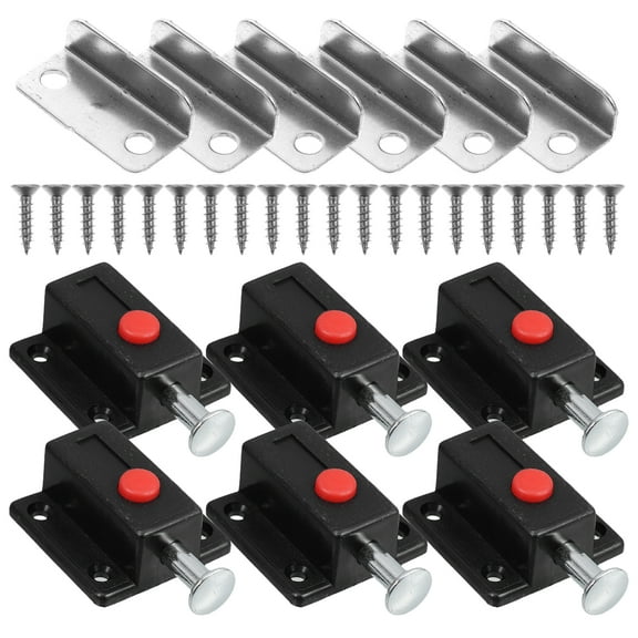 Spring Loaded Push Button Door Latch in Black Made from ABS and Zinc Alloy for Furniture Doors 6