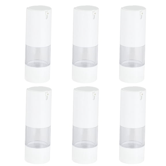 RENACLIPY 6-Pack Travel Lotion Bottles Dispenser Set, White Plastic Portable Storage Containers for Toiletries