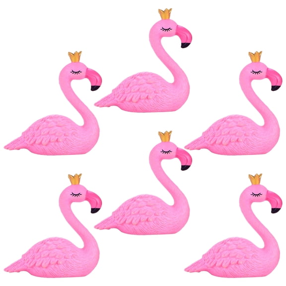 Zehuanyu 6 Pcs Mini Stuff Flamingo Statue Small Flamingos Tiny Ducks Pink