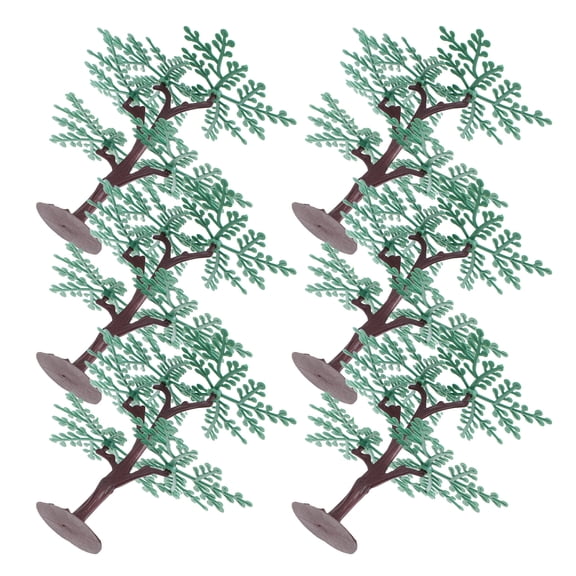 Zehuanyu 6-Pack Miniature Plastic Model Trees, Green, 11. x 7.6 cm, Perfect for Dioramas and Model Railroads