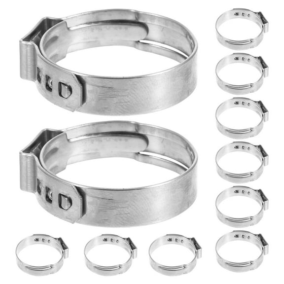 60pcs Single Ear Hose Clamps Stainless Steel Cinch Clamps for PEX Tube Fittings Crimp Rings Clips Clamps