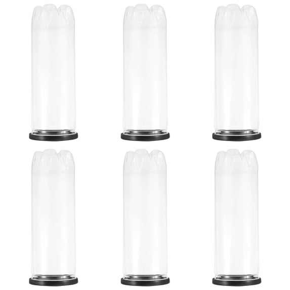 Zehuanyu 6pcs Tennis Ball Holder with Black Cover Baseball Storage Bottle for Indoor and Outdoor Use Transparent PVC Tube for Sports Ball Storage