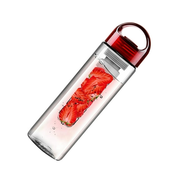 Zehuanyu 750ml Plastic Water Bottle Portable Fruit Juice Leakproof Drinking Cup for Travel Sports (Red)