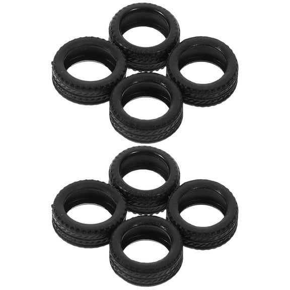 Zehuanyu 8 Pcs Car Model Tire Skin Generator Hardener Spout Child Toddler Black