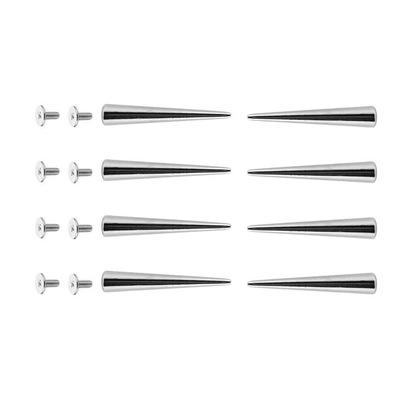Zehuanyu 8 Pcs Cone Spikes Alloy Rivets Rhinestone Track Work Silver