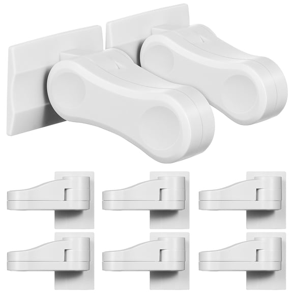 Zehuanyu 8 Pcs Door Lever Locks Child Proof Stopper Retro Doorbell Catches Bolt White