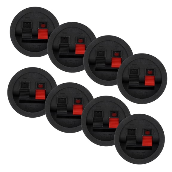 RENACLIPY Black Round Spring Clips for Speaker Wire, Easy Connection Wire Clamps for Audio and Electronics