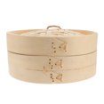 thumbnail image 1 of SOPOTUTU Heat Conductivity Bamboo Steamer Basket Khaki 1 Set, 1 of 8