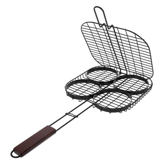 Zehuanyu Walnut Barbecue Board with Tray and Burger Grill Basket Accessories for Outdoor Cooking