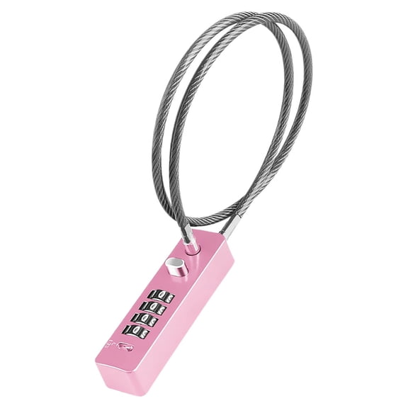 HEMOTON Worgeous 4 Combination Lock Replacement Anti Theft Bike Lock with Long Soft Cable for Electric Scooter Helmet Cabinet Door