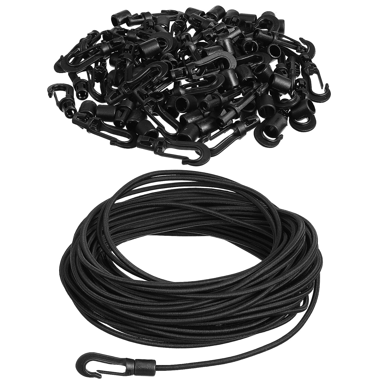 20-Pack Rubber Bungee Cords With Hooks – Heavy Duty Outdoor Straps In 15", 21" & 31" Sizes, Crimped S-Hooks, 180 Lb Load, 1.5X Stretch – For Cargo, Bikes, Camping