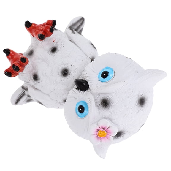 Zehuanyu  Cartoon Shaking Head Owl Resin Crafts Solar Fake Horned Statue Desktop Sculpture Pigeon