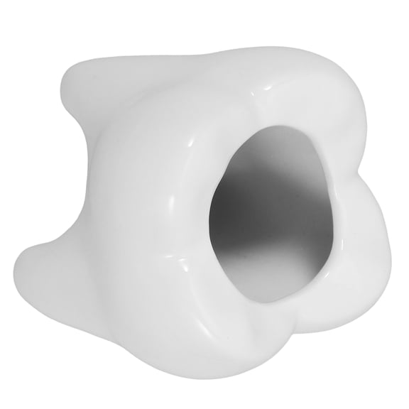 RENACLIPY Creative Ceramic Flower Pot White Toothshaped Design with Drainage for Decoration