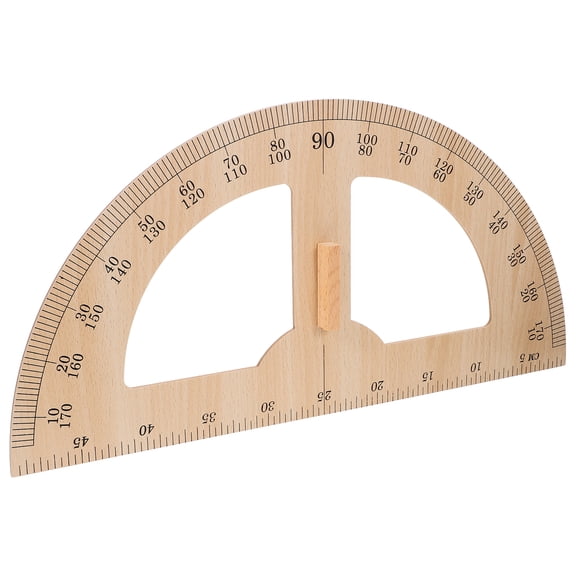 HEMOTON Wood Measuring Ruler for Home Use Light Brown Reusable Teaching Aid with Handle 12.5 inches