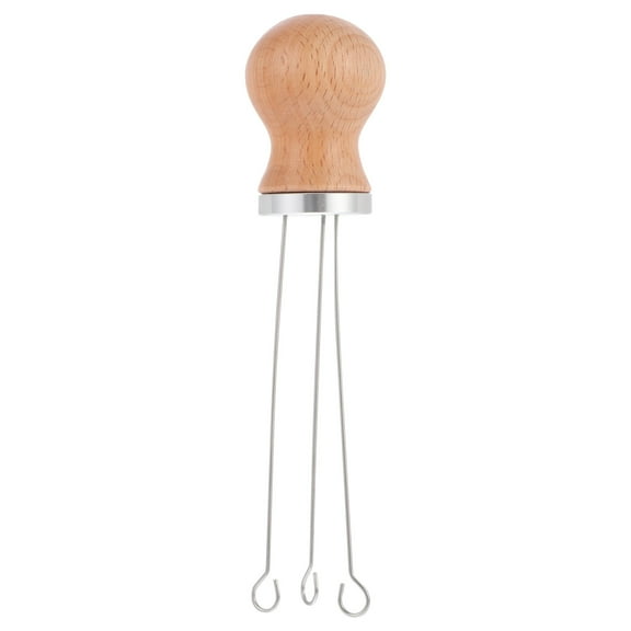 RENACLIPY Espresso Coffee Stirrer with Wooden Handle, Beige, 304 Stainless Steel, Evenly Distributes