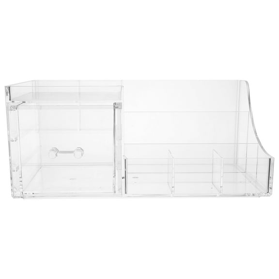 EXHUMKY Vanity Table Makeup Organizer Transparent Cosmetic Storage Holder with Stylish Drawers