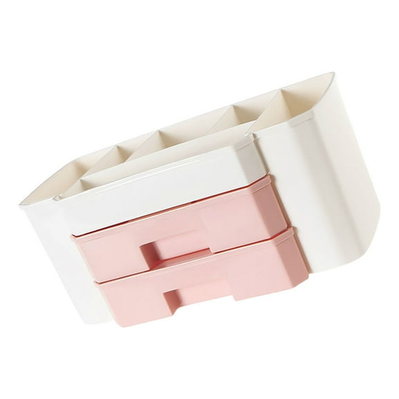 Zehuanyu Cosmetic Storage Box Makeup Organizer Case Vanity White Drawers Display Cabinet Pink