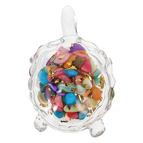 COOPHYA Aquarium Accessories Crystal Turtle Statue Multi Crystal 1Pack Desk Ornaments