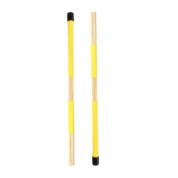 Zehuanyu 1 Pair Wooden Rod Frame Drum Sticks Replacement for Jazz Folk Music (Yellow)