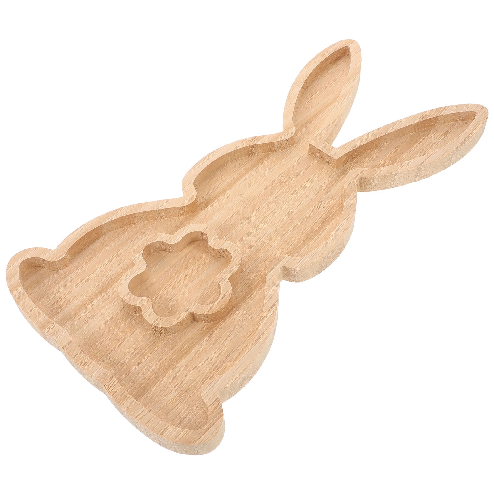 DEEPCRAFF Easter Bunny Cooked Food Plate Bamboo Tray Coffee 1Pcs ...