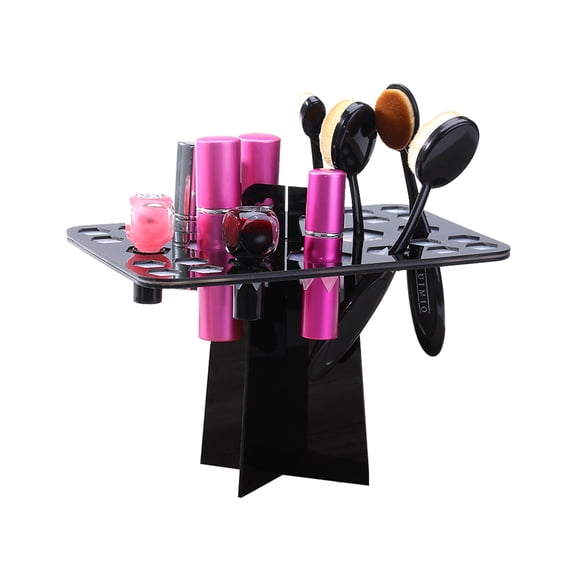 Zehuanyu Folding Collapsible Air Drying Makeup Cosmetic Brush Organizing Tree Rack Holder (Black)