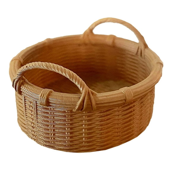 Zehuanyu Fruit Bowl Miniature Bread Basket Mini Play House Child 4x4cm Brown