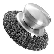 Zehuanyu Handle Scrubber For Pans And Pots Stainless Steel Dish Scrubber Kitchen Scrubbing Brush For Iron Pots And Stoves Non-Scratch Steel Wool Cleaner