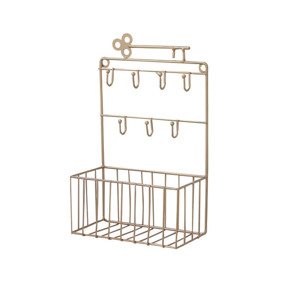 RENACLIPY Iron Storage Basket Coffee Finish Wall Hanging Basket for Stylish Space Storage