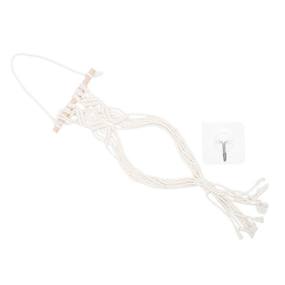 RENACLIPY 1Set Wide Brim Caps Hat Organizer Wall Hanging with Macrame Tassel Details
